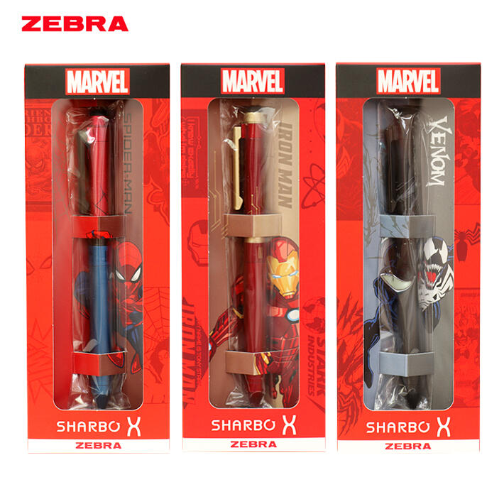 日本 ZEBRA斑馬 Sharbo X Marvel 聯名款多功能筆 /組 (SB14)三合一多變組合筆 內含筆芯