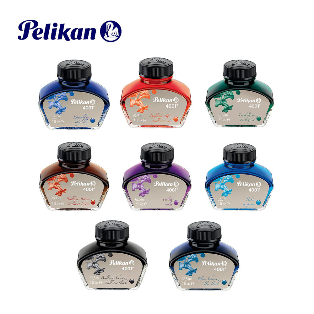 Pelikan 百利金 墨水 4001 62.5ml 寶藍/亮紅/綠/亮棕/紫/藍綠