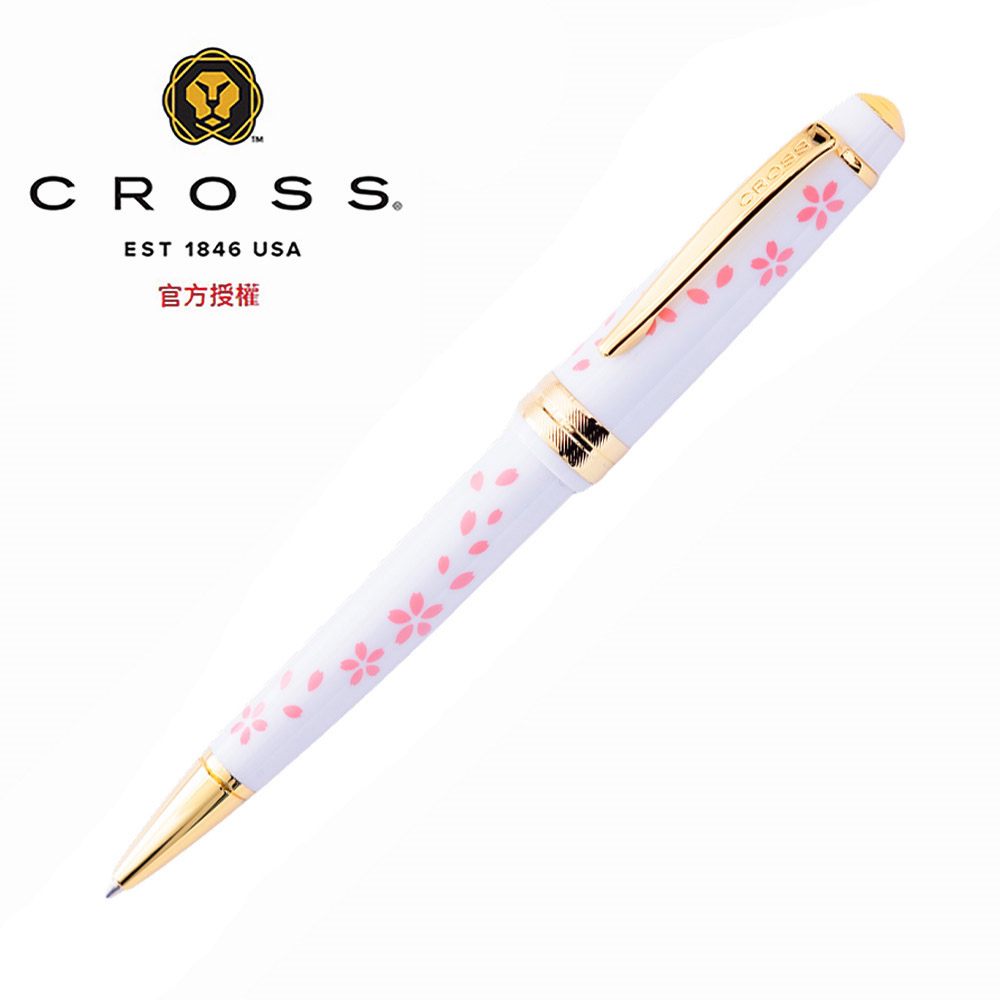 CROSS 貝禮輕盈 櫻花系列 粉白鍍金原子筆 AT0742-15