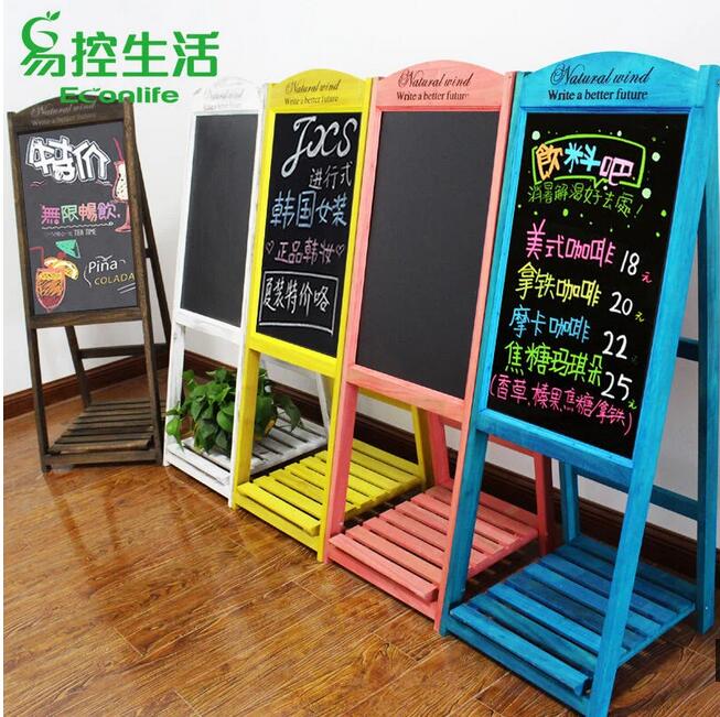 EconLife ◤折疊式小黑板◢ 移動式黑板 店鋪廣告黑板 餐廳花架黑板 - 藍色 (J30-025-01)
