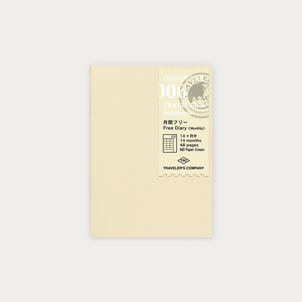 日本 TRC《TRAVELER’S notebook 護照尺寸內頁》006 月間手帳