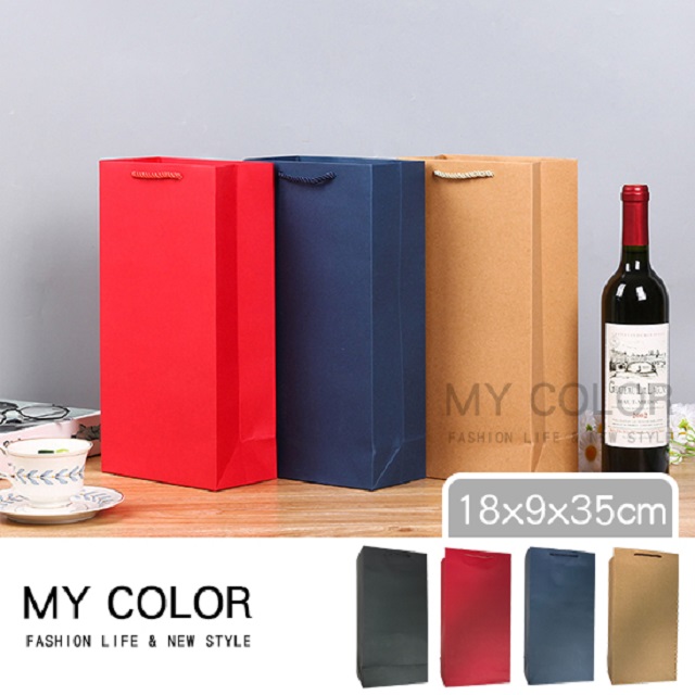MY COLOR【5入組】 紅酒手提紙袋(18x9x35cm)【P590】
