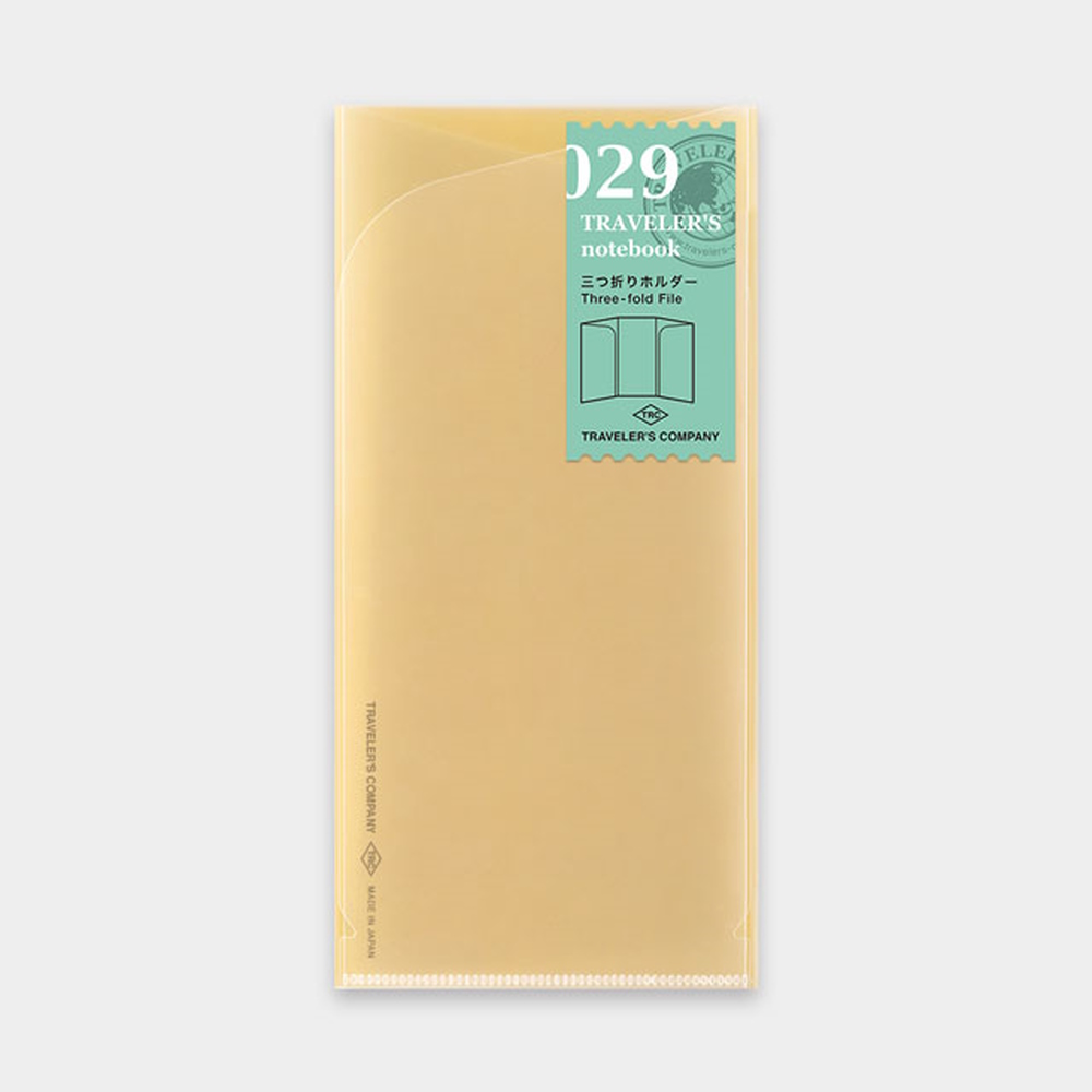 日本 TRC《TRAVELER’S notebook 標準尺寸配件》029 三折透明夾