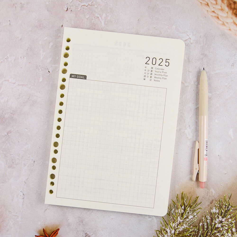 【conifer綠的事務】2025年25K方格週誌內頁/補充式內頁