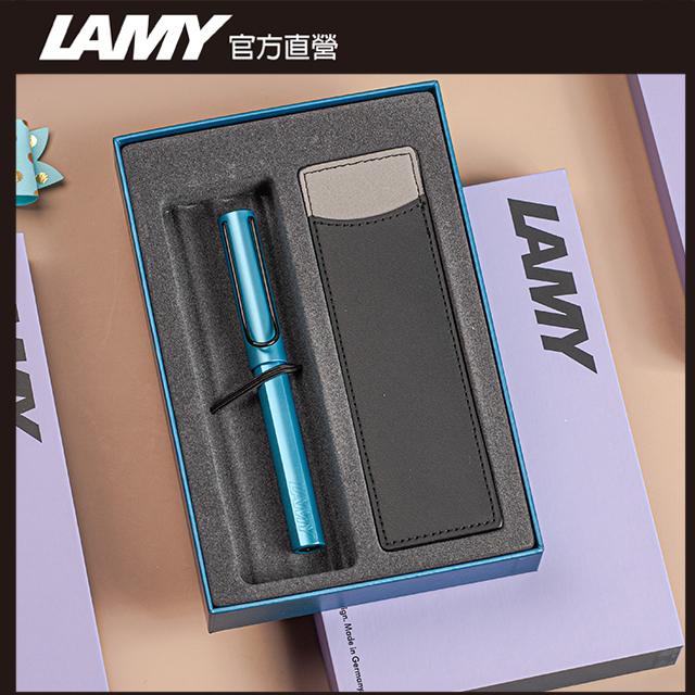 【雷雕免費刻字】LAMY AL-STAR系列 2025 單入黑色筆套禮盒 -單寧藍 鋼珠筆