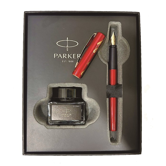 派克 PARKER 威雅XL系列 2024 特別版鋼筆 金龍 墨水禮盒組 紅金