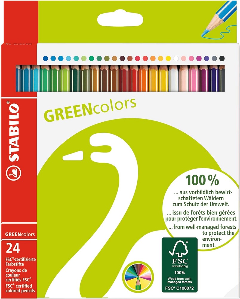 STABILO GREEN 環保認證色鉛筆24色6019/2-24