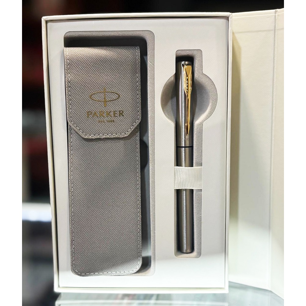PARKER 派克 威雅XL 森林鋼桿金夾鋼珠筆布套禮盒組
