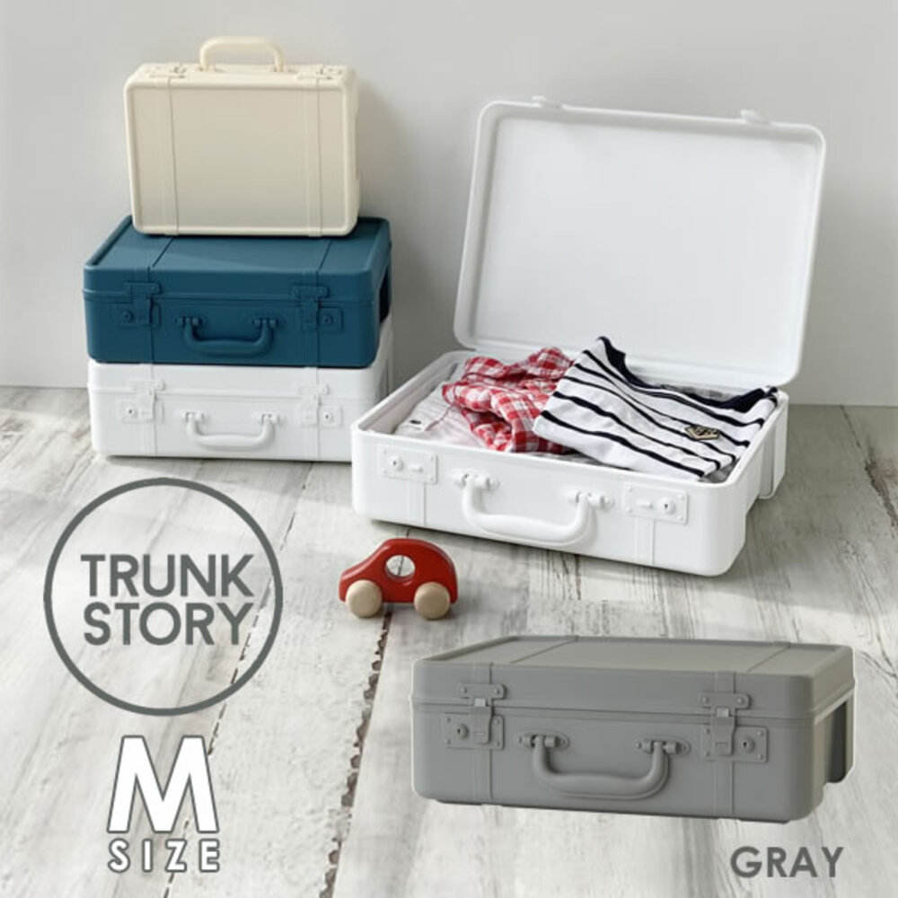 【八幡化成】TRUNKSTORY 復古造型 行李收納箱 M 灰色 (TRUNKSTORY-M-GY)
