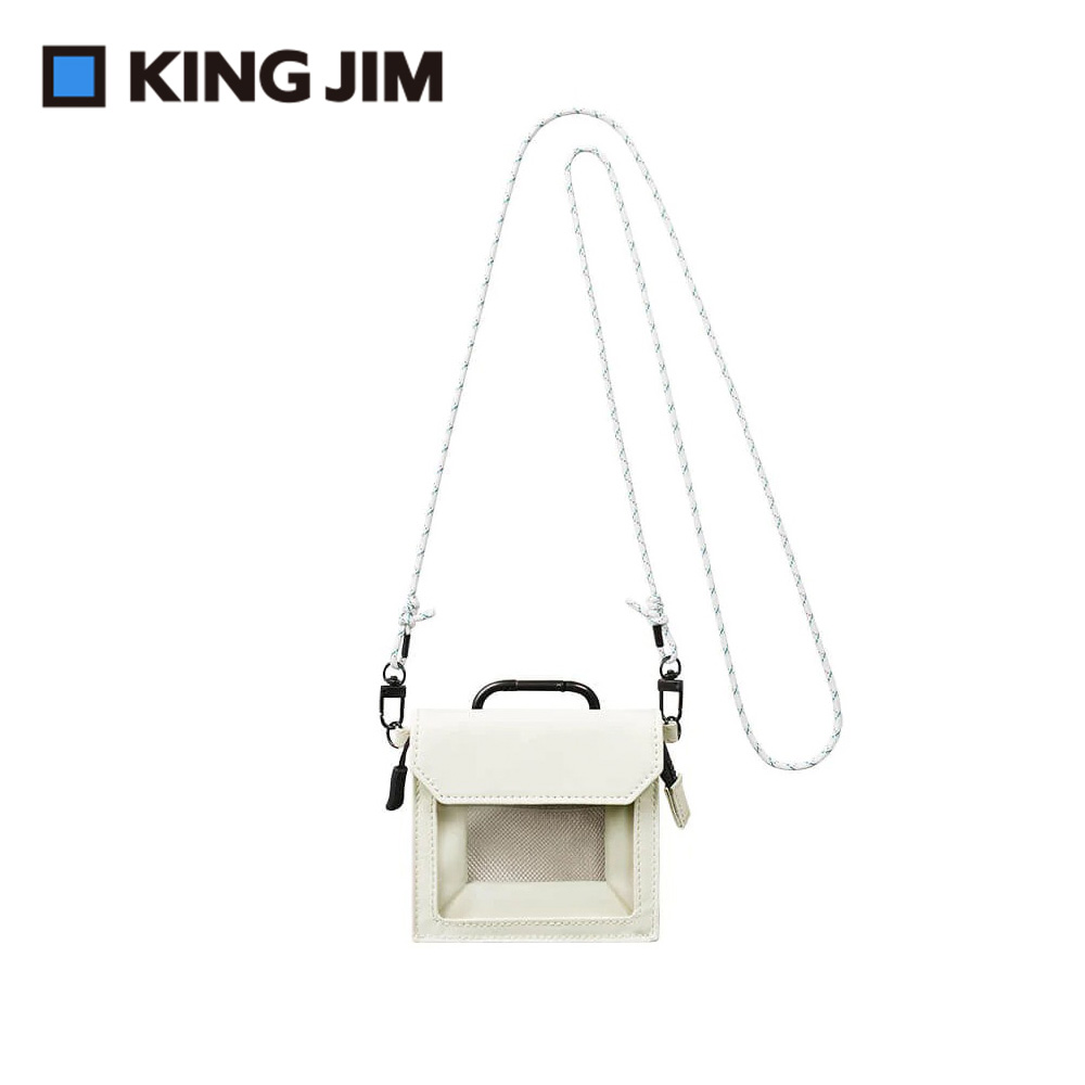 【KING JIM】Flatty One Mile多用途可斜背收納袋 mini 白色 (5556-WH)