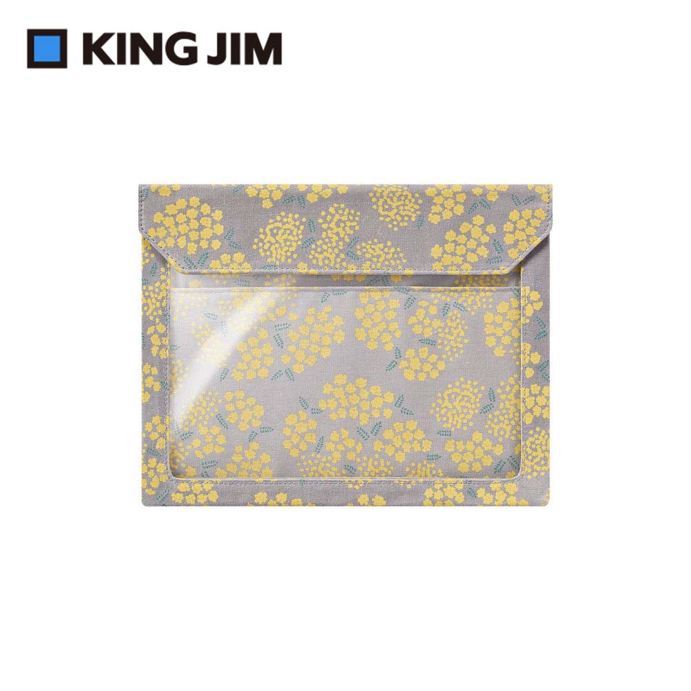 【KING JIM】FLATTY WORKS多用途帆布收納袋 限定款 金合歡 A5 (5464-L101)