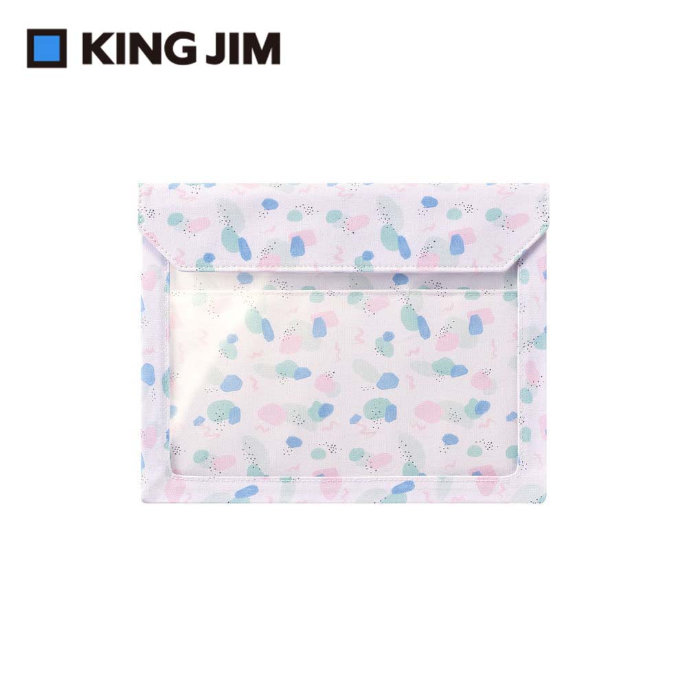 【KING JIM】FLATTY WORKS多用途帆布收納袋 限定款 色塊 A5 (5464-L102)