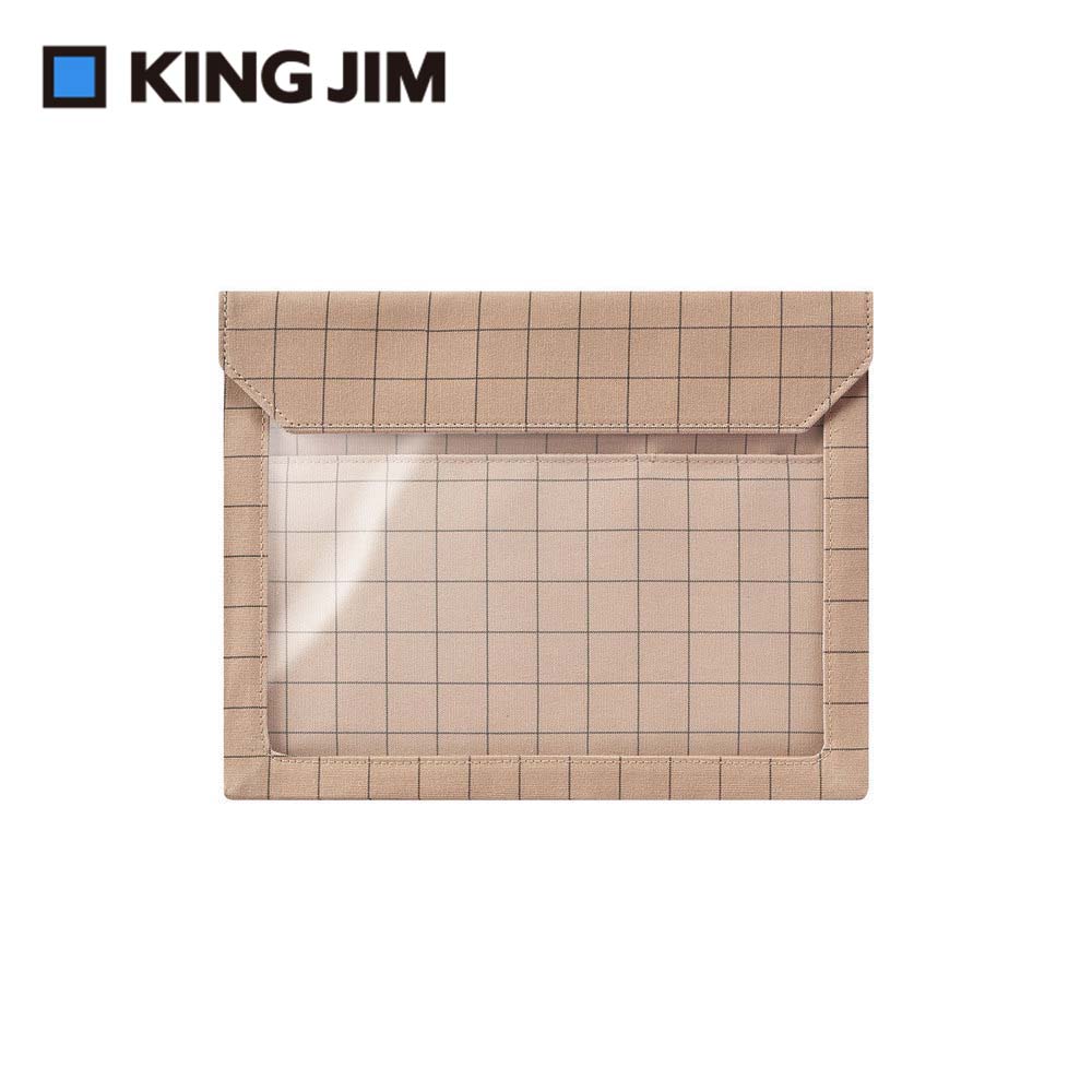 【KING JIM】FLATTY WORKS多用途帆布收納袋 限定款 格紋 A5 (5464-L103)