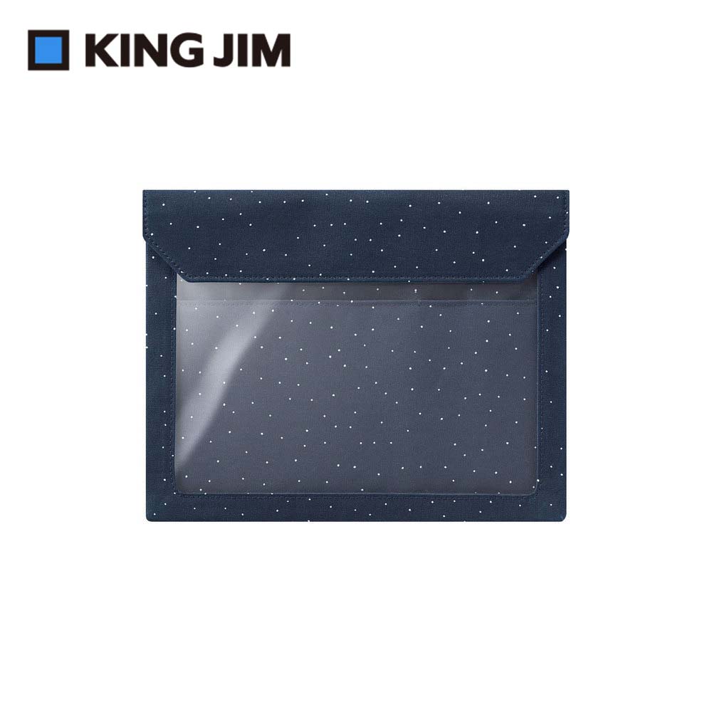 【KING JIM】FLATTY WORKS多用途帆布收納袋 限定款 點點 A5 (5464-L104)