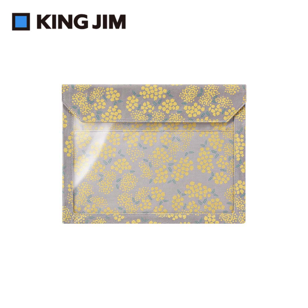 【KING JIM】FLATTY WORKS多用途帆布收納袋 限定款 金合歡 A4 (5466-L101)