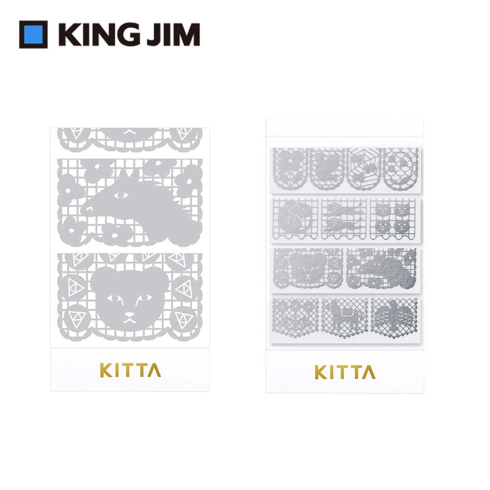 【KING JIM】KITTA隨身攜帶和紙膠帶 銀箔 蕾絲