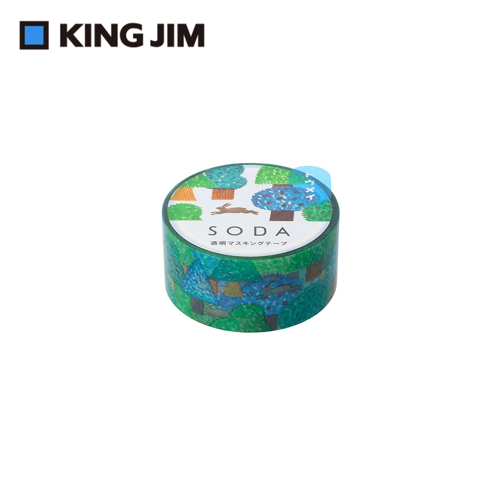 【KING JIM】HITOTOKI SODA 透明PET卷狀膠帶 20MM 野兔(東出桂奈設計款)