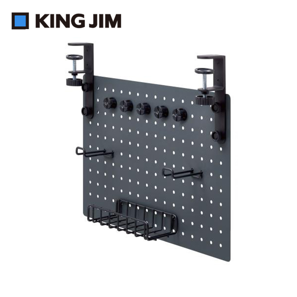 【KING JIM】ROUTE BOARD 三用夾式洞洞板/電線集線板 灰色 (RTB4330-DG)
