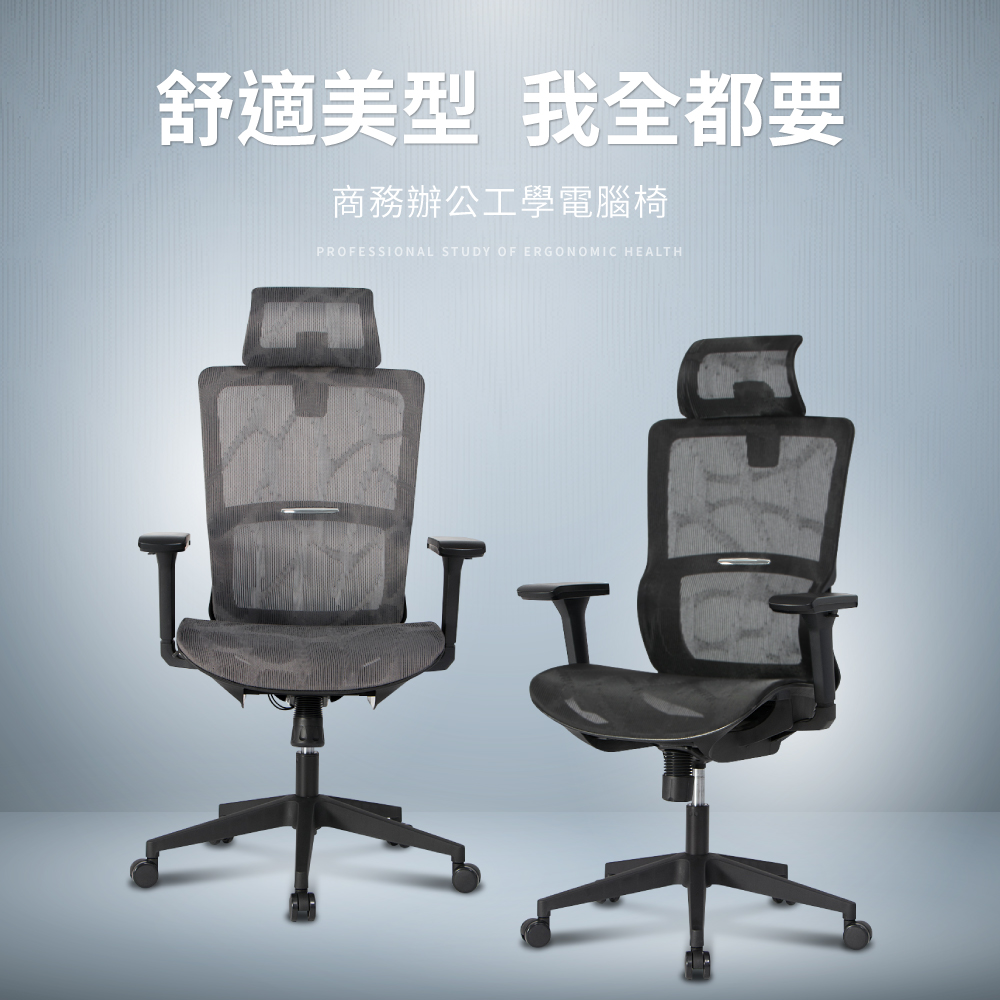 IDEA-仿生曲線護脊人體工學電腦椅(兩色可選)