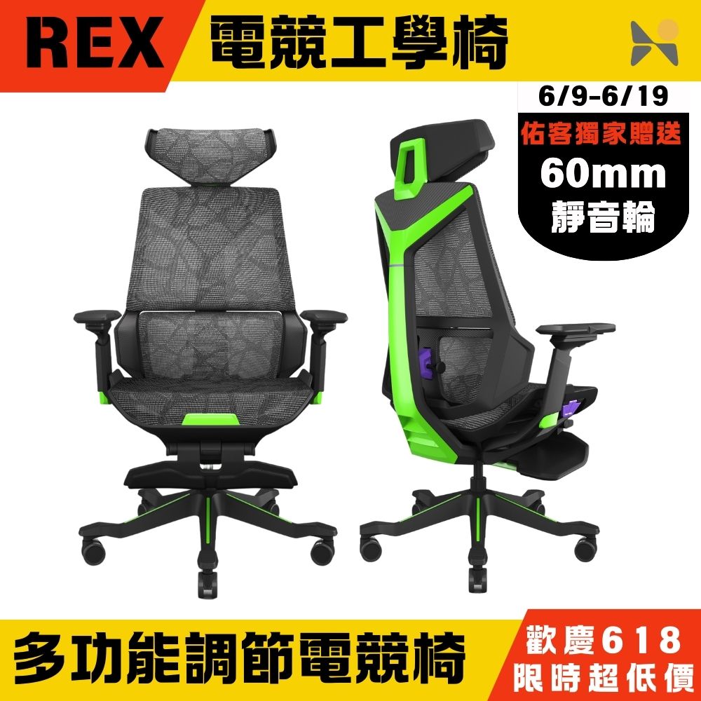 Rex 全網 2024新款 超強全功能 人體工學電競椅-免組裝(工學椅 升降椅子 辦公椅 電腦椅 主管椅)