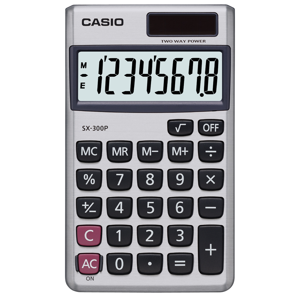 Casio 8位數國家考試機口袋輕巧型計算機SX-300P(團購5入組）