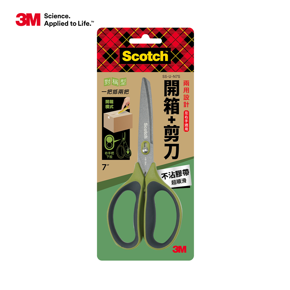 3M Scotch 開箱剪刀不沾膠帶7吋 6入組