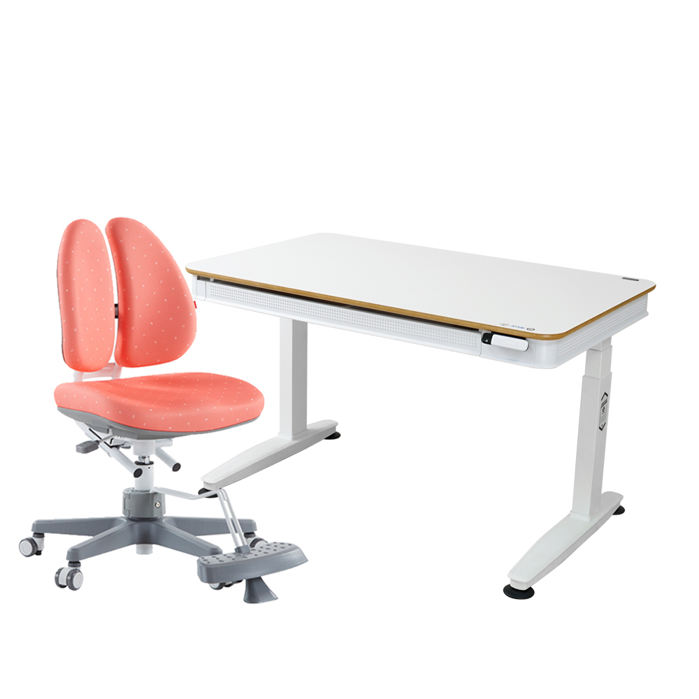E1-120S 動態成長電動桌 桌寬120cm & DUO 成長椅