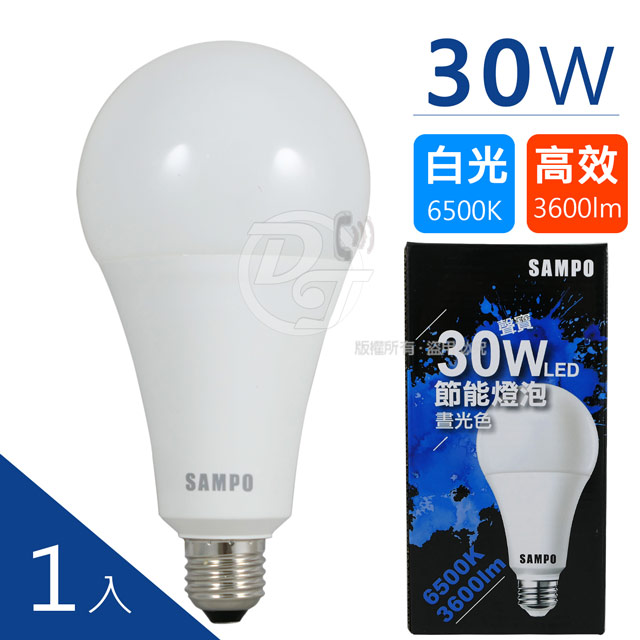 SAMPO聲寶 30W晝光色LED節能燈泡-白 (1入)