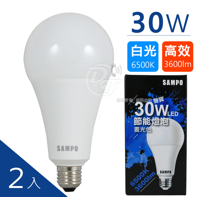 SAMPO聲寶 30W晝光色LED節能燈泡-白 (2入)