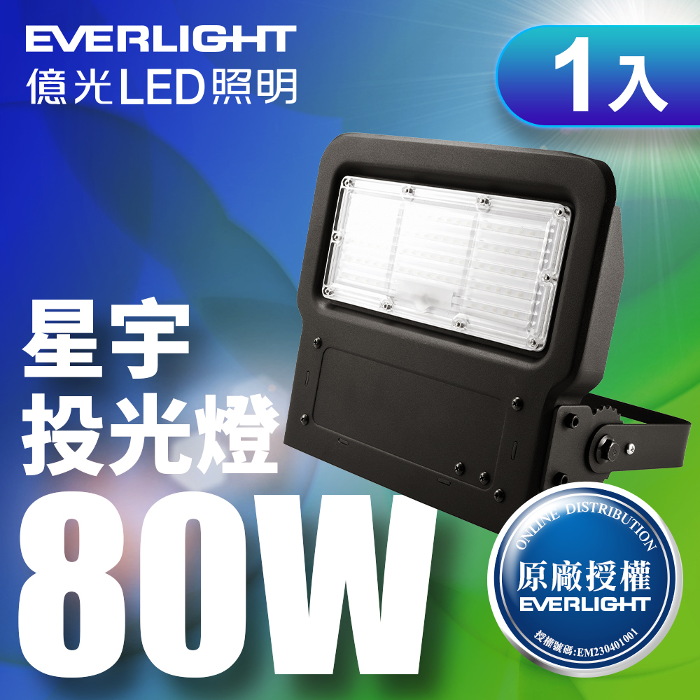 【EVERLIGHT億光】LED 星宇 80W 全電壓 IP65 投光燈(白光/黃光)
