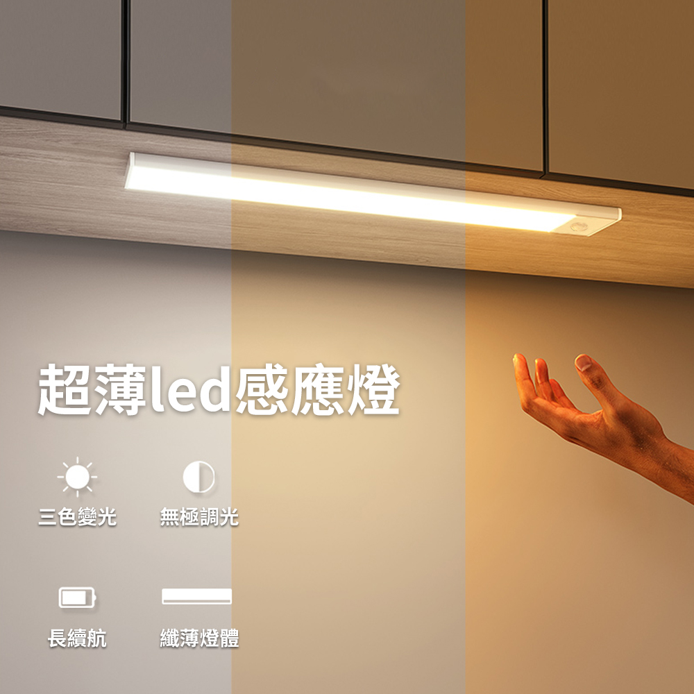JDTECH 磁吸式超薄智能人體感應燈 LED小夜燈 40cm