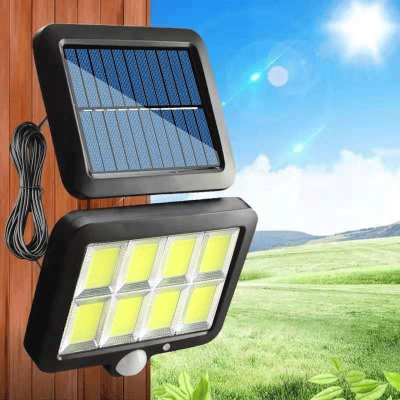 太陽能分體式 八格160COB三模式 感應燈 壁燈 樓道庭院燈
