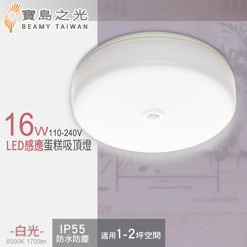 【寶島之光】16W LED 感應蛋糕吸頂燈(白光)Y6S16DE