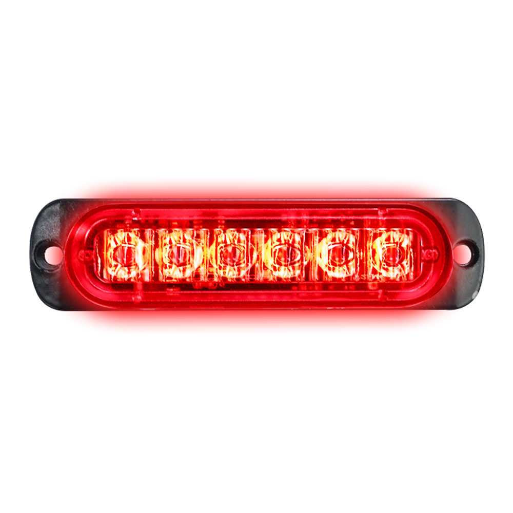 180-SLR6 車邊燈6晶(紅光)12~24V