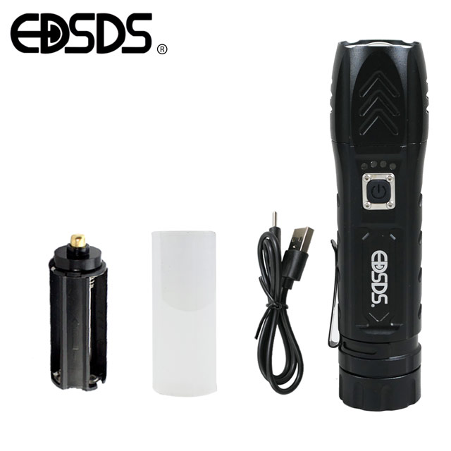 EDSDS USB充電LED P90 2200流明超高亮手電筒 EDS-G771