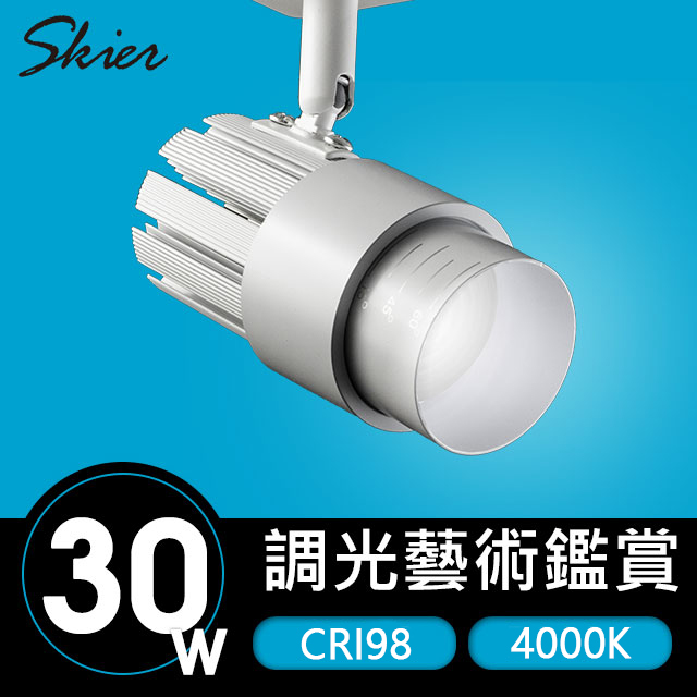 Skier 30W/4000K 調光藝術鑑賞用軌道燈(白)