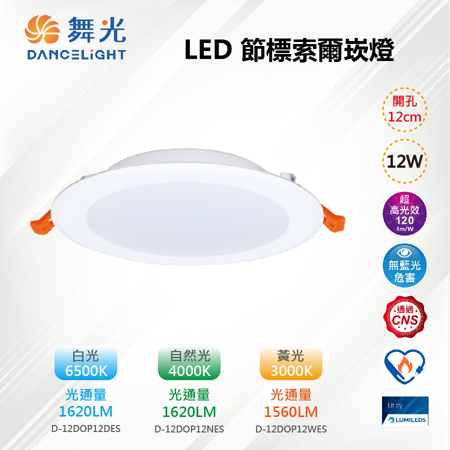 ※2入※ 12CM LED 12W 節標索爾崁燈 高光效 無藍光 無頻閃 D-12DOP12DES【舞光-LED】