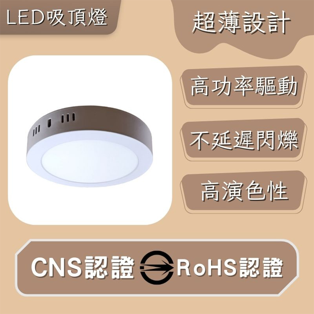 LED 超薄型吸頂燈 12W 平圓吸頂燈 高光效 客廳燈 臥室燈具 房間燈