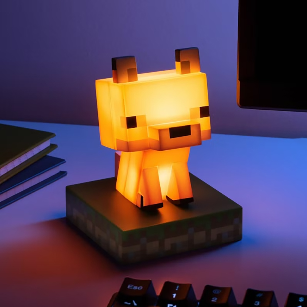 Minecraft麥塊 坐姿橘色狐狸 造型 ICON 造型 小夜燈