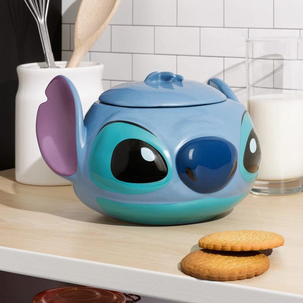 【Disney 迪士尼】史迪奇 3D立體造型 糖果餅乾 萬用陶瓷罐