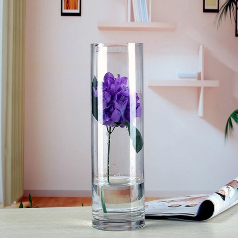 圓柱透明玻璃花瓶花器高20cm(1220)
