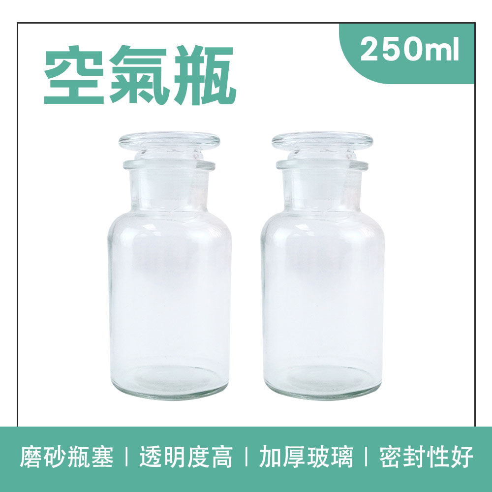 2入 玻璃透明廣口瓶250cc B-GB250