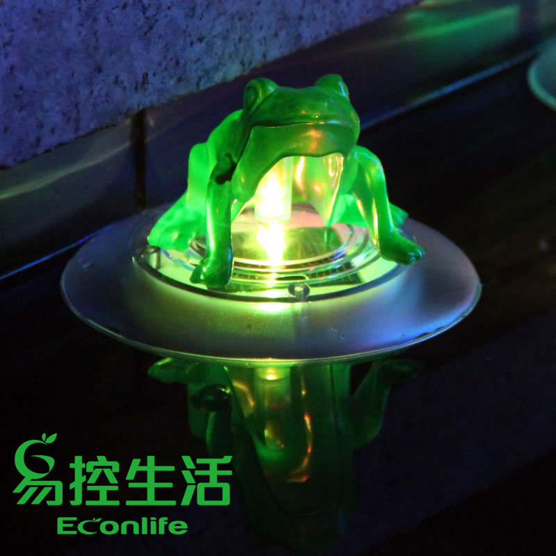 ◤LED太陽能戶外池塘景觀燈◢青蛙 七彩變換燈 水漂燈 2入組(J40-003-02X2)