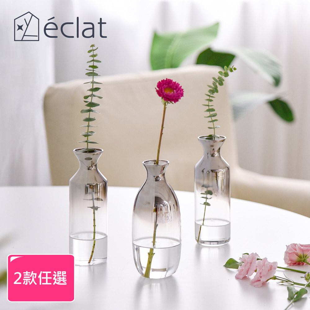 【éclat 】歐式輕奢漸變玻璃花瓶裝飾花器桌面擺飾_2款任選