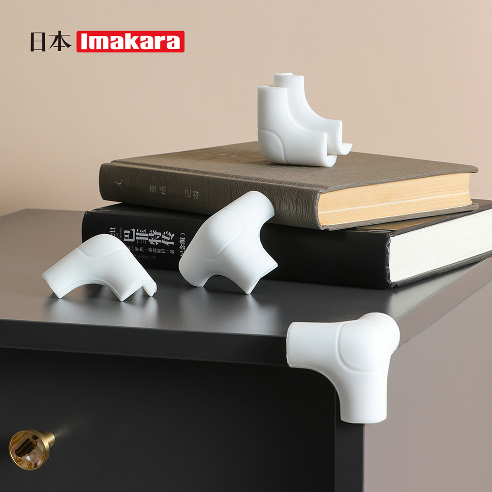 【日本Imakara】桌角用矽膠防撞角防護墊(4個/盒)-3盒組