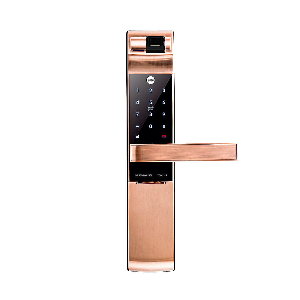 美國Yale 耶魯電子鎖YDM7116A 四合一電子鎖 (玫瑰金)