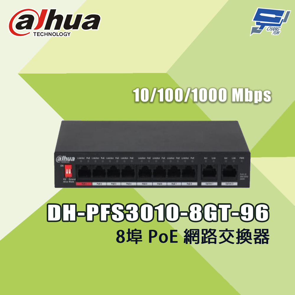 大華 DH-PFS3010-8GT-96 8埠 PoE網路交換器