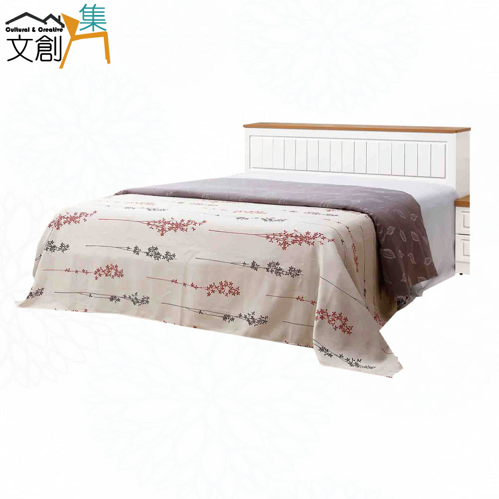 【文創集】麥思雙色6尺雙人加大六抽床臺組合(床頭箱＋六抽床底＋不含床墊)