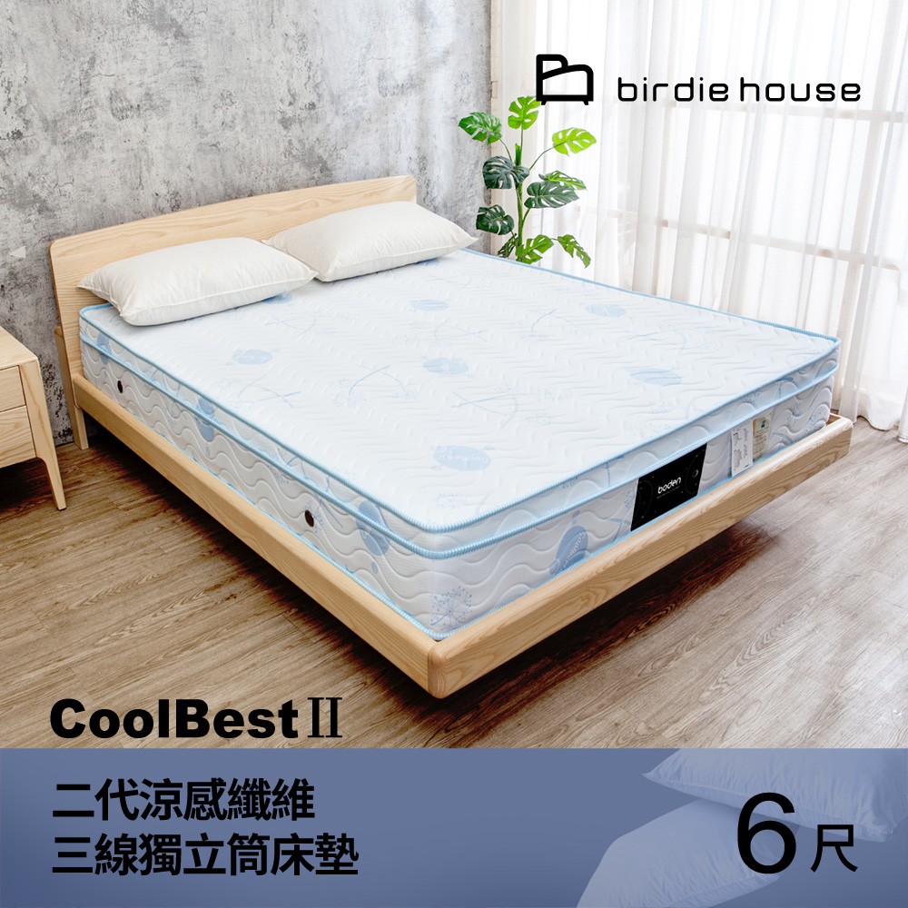 Birdie-拉艾德 CoolBestⅡ二代涼感纖維三線獨立筒床墊-6尺加大雙人