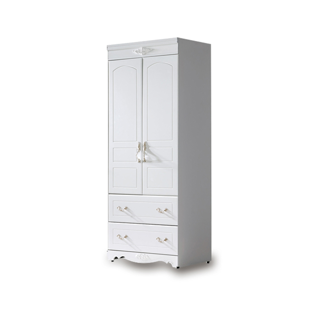 Bernice-卡琪2.7尺法式歐風白色兩抽衣櫃
